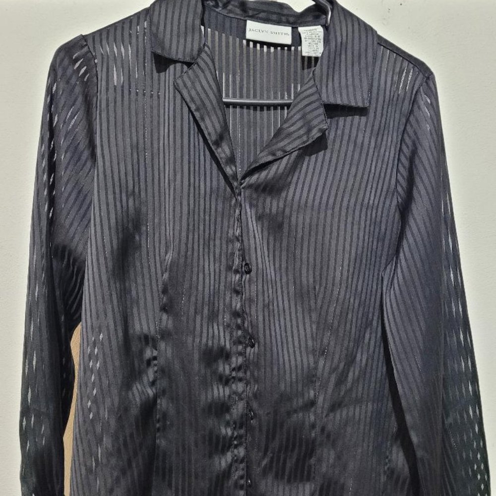 Black pinstripe woman's blouse